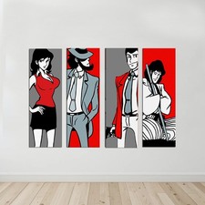 Set 4 Quadri Personaggi Lupin