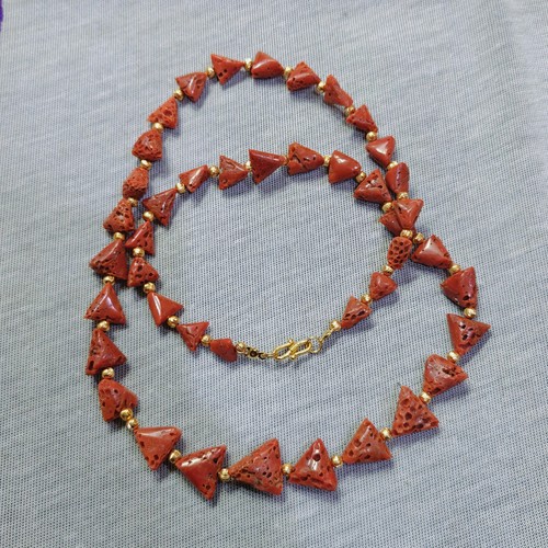 Collana perle corallo rosso