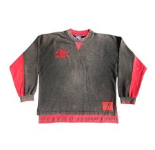 Maglione allenamento Umbro Pro vintage anni 90 uomo XL grigio rosso Maine Road felpa