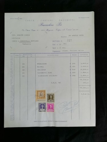 Fattura borgosesia baccarlino - fattura,