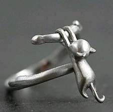  Men Women Ring Cat Chain