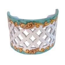 FASCIONE APPLIQUE LAMPADARIO IN CERAMICA DI VIETRI DECORATO A MANO VERDE