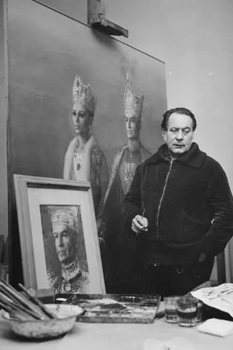 Italian portrait and - , fresco