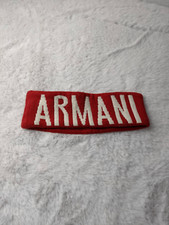 Vintage Armani Exchange rosso sporco bianco fascia maglieria invernale scaldorecchie