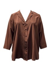 Camicia In Seta Marrone Con