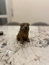 Piccolo Cane Figurina Shar Pei Pupazzo Cane Resina Dipinta A Mano