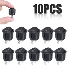 10 PZ INTERRUTTORE ROTONDO NERO 2 PIN ON/OFF 12V