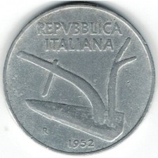 10 LIRE 1952 - ARATRO E SPIGHE