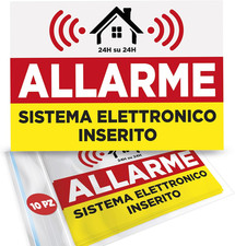 10 Adesivi ALLARME Dimensioni