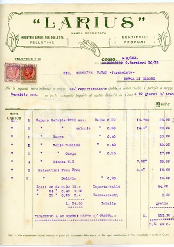 1923 como fabbrica larius - fabbrica,