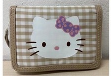 Portafoglio quadretti marrone Hello Kitty Dim: 13x10cm