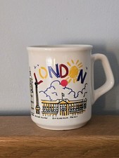 Vintage James Gerard London Ceramic Mug Cup Buckingham Queen British Souvenir 4"