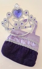 Set corona coroncina principessa + borsetta viola carnevale bimba bambina