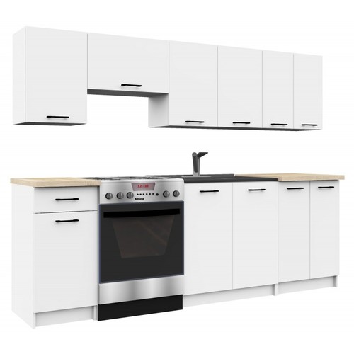 Cucina lineare 240 moderna - cucina,
