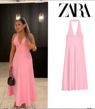 Abito midi Zara donna rosa con