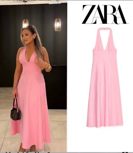 Abito midi zara donna - rosa, con