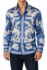 Versace Camicia Uomo Blu a