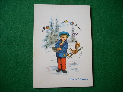Cartolina vintage buon natale - cartolina,
