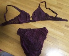 La Perla Completo Reggiseno  Ferretto Tg 1 -  Slip Tg 2 Colore Prugna