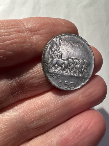 Centesimi 1920 leoni italia - 50,