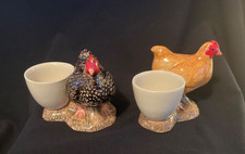 TWO QUAIL POTTERY CHICKEN EGG