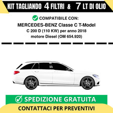 Tagliando per MERCEDES-BENZ Classe C T-Model C 200 D 110 kw Diesel 2018 - 7 L...