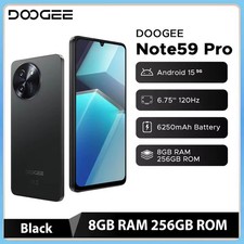 Smartphone 2025 DOOGEE Note59 PRO 5G 32 GB + 256 GB Android 15 6250 mAh cellulare NFC