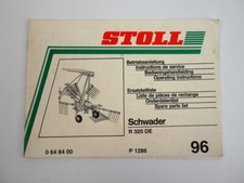 Stoll R320 DE Ranghinatore Manuale Uso e Manutenzione Lista Ricambi 1996