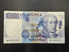Banconota Italia 10.000 Lire (Volta) Vintage 1984-1998