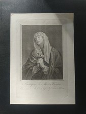 S. MARIA VERGINE CHIESA AGONIZZANTI ROMA ANTICA STAMPA 800sca INCISIONE SANTINO