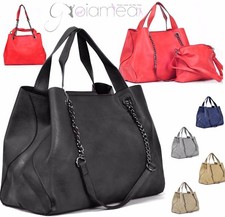 BORSA DONNA ELEGANTE CAPIENTE SACCO HOBO CATENA SPALLA MANO TRACOLLA PELLE