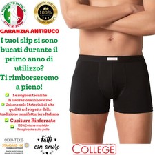College Boxer Uomo in Puro Cotone Jersey Premium Traspirante Made in Italy TOP