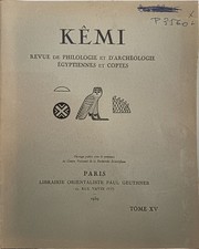 Kêmi: Revue de philologie et