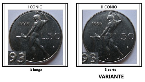 Variante lire 1993 fdc - variante, 50
