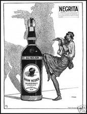 PUBBLICITA' 1930 RHUM NEGRITA BARDINET BORDEAUX OLD NIC RUM  BALLO DANZA CREOLA