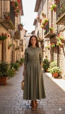 Abito midi Zara kaki taglia M