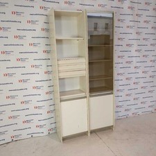 Mobile con Vetrina Vintage Legno Laccato Bianco Vetro Fumè Italia Design Anni 7