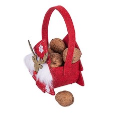 Villa d'Este Home Tivoli Sacchetto Albero Natalizio Rosso con Renna in Feltro 11