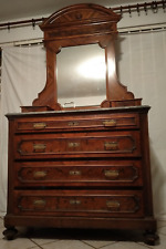 canterano comò cassettiera LEGNO MASSELLO con marmo VINTAGE e specchiera