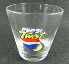 Bicchiere da collezione PEPSI TWIST cola in vetro vintage pubblicitario limone