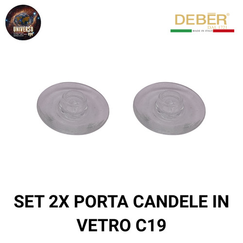 Set porta candele vetro - 2x, in