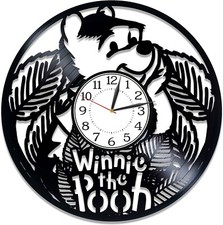 OROLOGIO IN VINILE DA PARETE SU LP 33 WINNIE THE POOH REALIZZATO A MANO