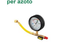 MANOMETRO PER AZOTO CON TUBO E RUBINETTO ATTACCO 1/4" R404A R410 R407C R134A R32