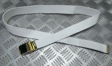 White RN Trousers Belt 1¼" Roll Buckle Royal Navy Grade 2 Genuine British