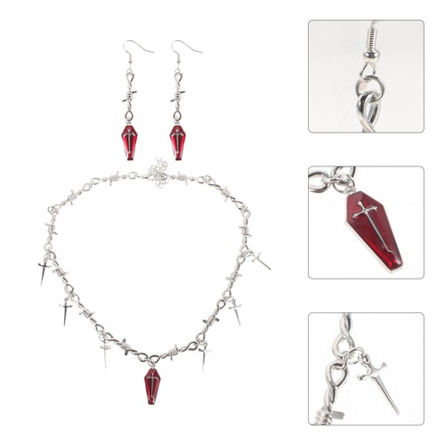 Set collana orecchini croce - 1,
