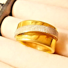 FASCIONE ANELLO FEDE ORO giallo 18 carati 750 Contrarié Ring VERA diamantata