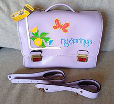 Cartella scuola vintage in pelle Diana Elite mai usata con etichetta