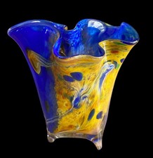 Vaso in Vetro di Murano Originale Opera d’Arte Unica- H 19 x 17 x 12 cm