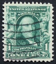 U.S. Used #300 1c Franklin