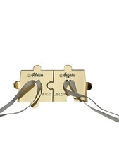 Puzzle portafedi in plexiglas oro personalizzabile inciso con nomi e data